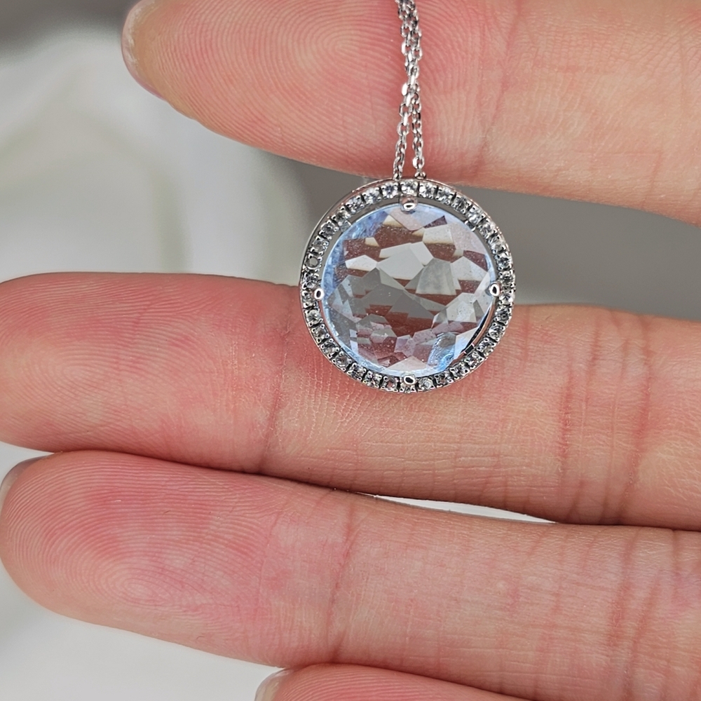 SUZANNE KALAN Blue Topaz 14k gold necklace
